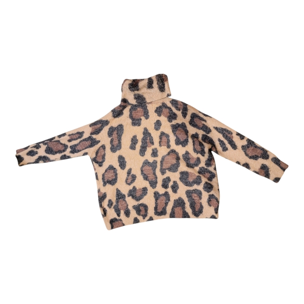 Mumu Sweater turtleneck Cheetah Print women's size Medium